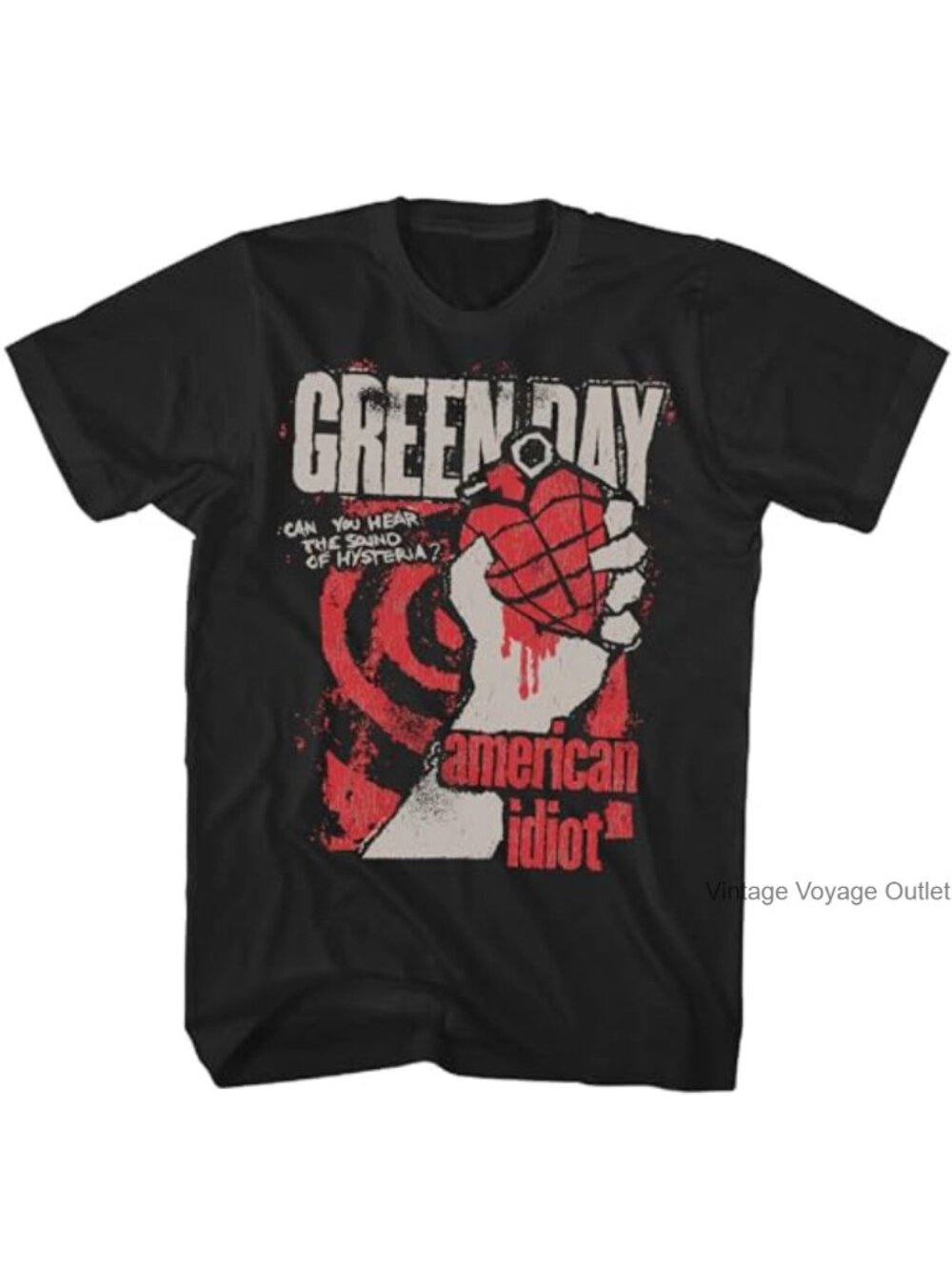 Green Day American Idiot Graphic T-Shirt Short Sleeve Crew Neck